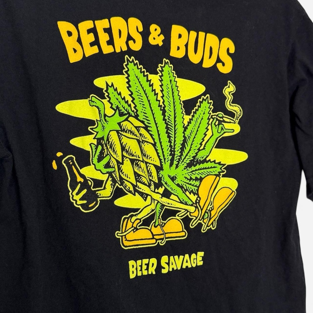 Beers & Buds Black Graphic Tee